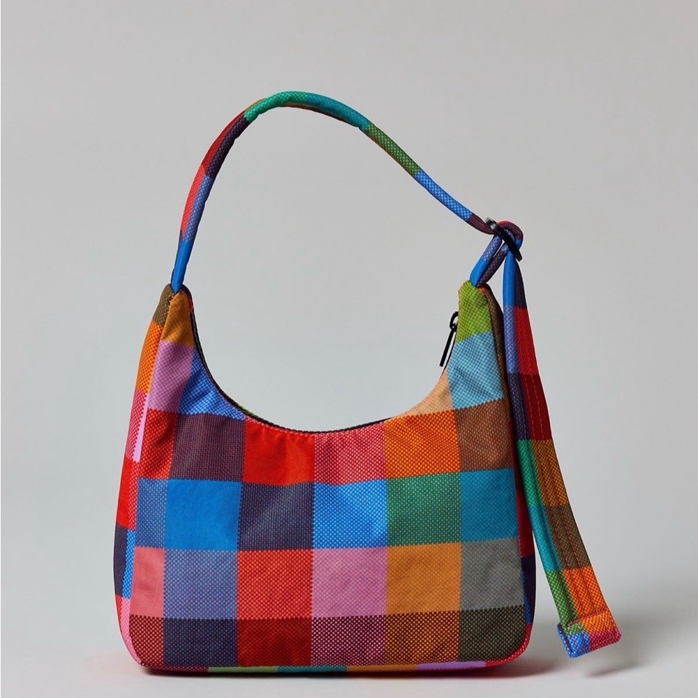 NWT BAGGU Mini Nylon Shoulder Bag Madras - Picture 5 of 12